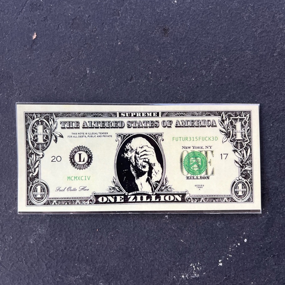 Supreme Zillion Dollar Bill Sticker